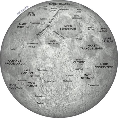 Labeled Map Of The Moon