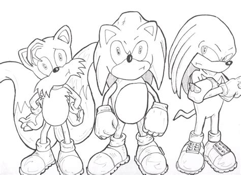 Sonic Tails And Knuckles Coloring Pages Coloring Pages