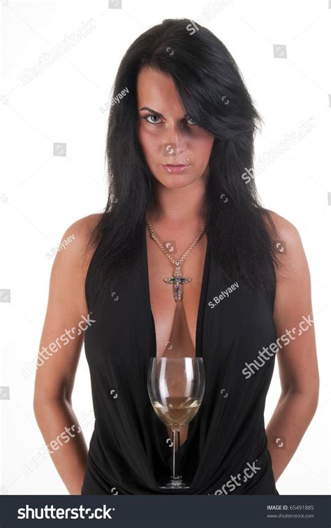 Sexy Lady Glass On Boobs Stock Photo 65491885 Shutterstock