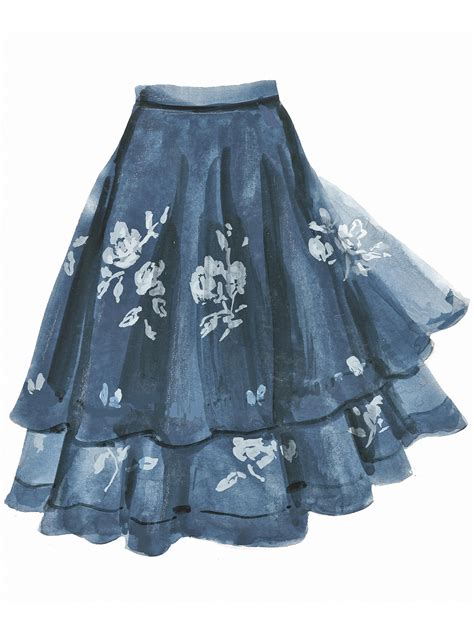 Embroidered Silk Organza Skirt Organza Skirt Vintage Inspired Skirts
