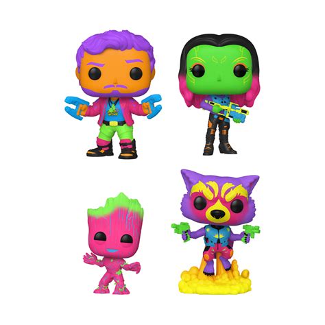 Buy Pop Guardians Of The Galaxy Vol 2 Black Light 4 Pack At Funko