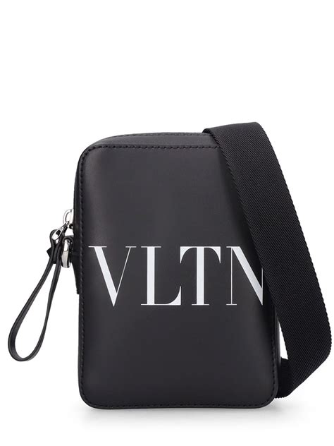 Valentino Garavani Vltn Small Leather Crossbody Bag In Blackwhite