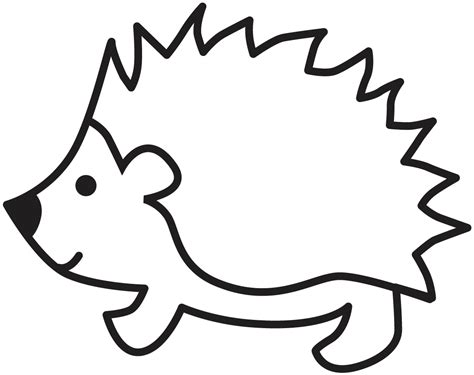 Printable Outline Hedgehog Template