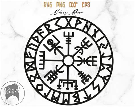 Viking Rune Svg Vegvisir With Rune Svg Hand Drawn Viking Etsy Australia