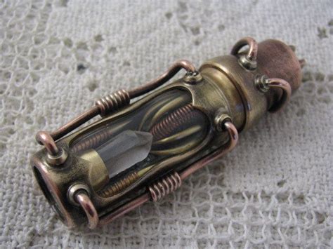Steampunk Usb Flash Drive With Glowing Interior And Curved Glass Window