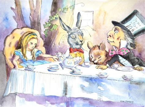 Alice In Wonderlandmad Hatter And March Hare~8 X 10 Mat Print~unbirthday