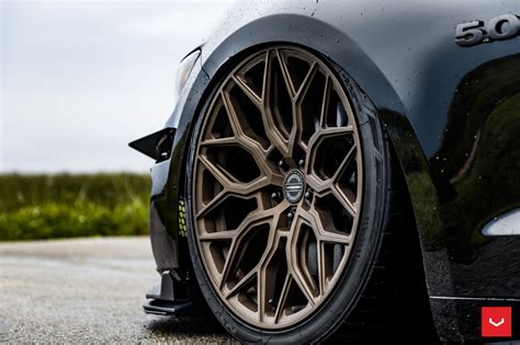 Dramatic Black Out Appearance Of Ford Mustang Enhanced By Bronze Vossen