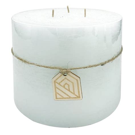6x5 Light Blue Unscented Pillar Candle At Home