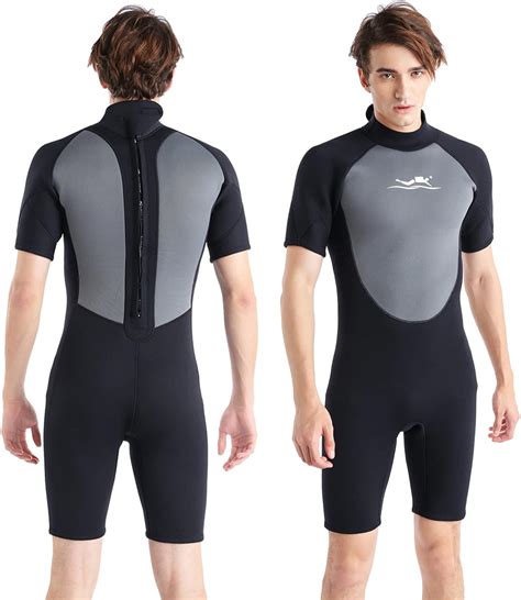 Buy Pzzmy Wetsuit Shortie Men 3mm Neoprene Suits Shorty Scuba Diving