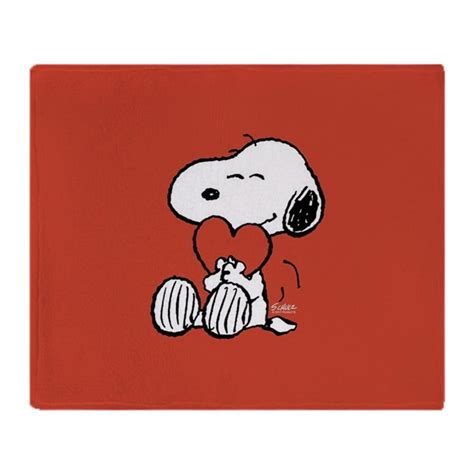 Cafepress Peanuts Snoopy Heart Soft Fleece Throw Blanket 50x60