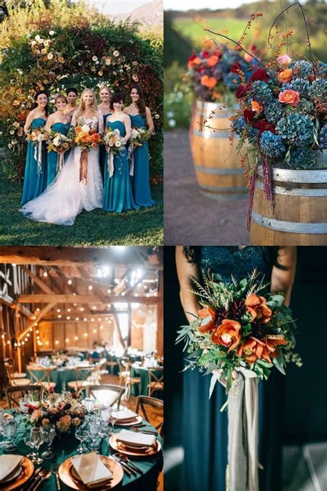 20 Dark Teal And Rust Orange Wedding Color Ideas For Fall October