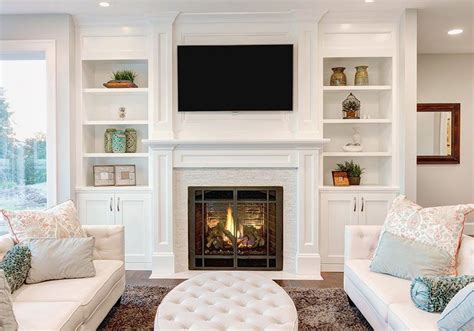 Beautiful Small Living Room With Fireplace Built In Around