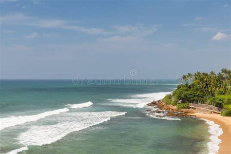 Sea Or Ocean Waves And Blue Sky On Sri Lanka Beach Stock Image Image