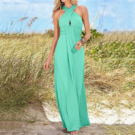 Fashion prom gowns for sale online with quick delivery. Women Sleeveless Halter Beach Cocktail Evening Party Long ...