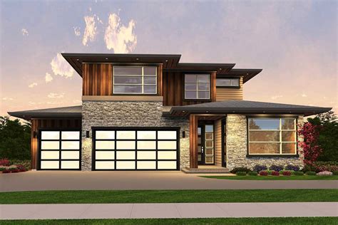 Exclusive Sleek Contemporary House Plan 85141ms
