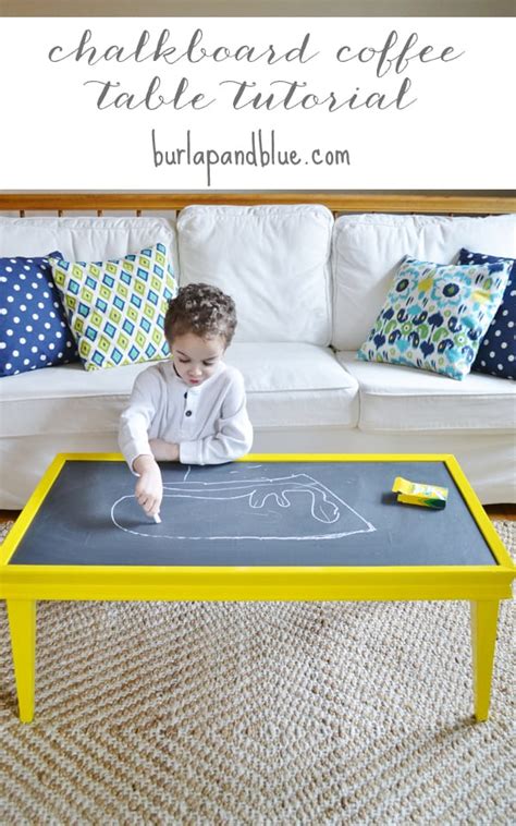 I painted it the same color, cece caldwell's memphis blue, and added a chalkboard top like this, too. DIY Chalkboard Coffee Table