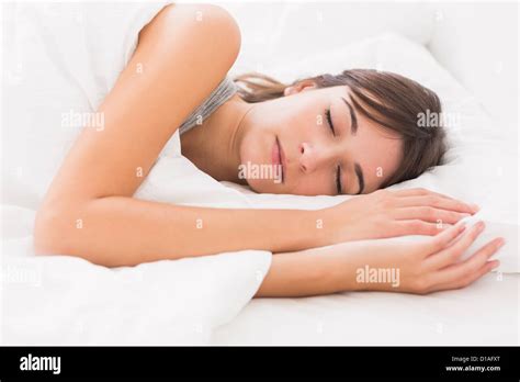 Woman Asleep In Bed Stock Photo Alamy