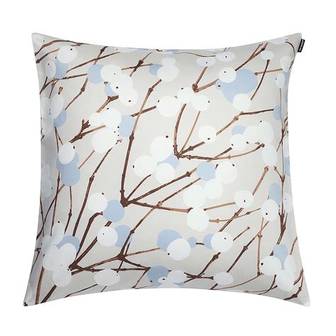 Grey couch with cool pillows. Marimekko Lumimarja Grey/Blue Throw Pillow - Throw Pillows
