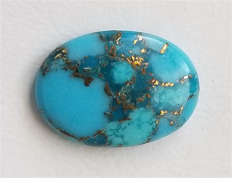 609 Ct Genuine Blue Mojave Copper Turquoise Oval Cut Loose Gemstone