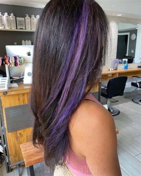 Chunky Purple Highlights 2 Purple Hair Streaks Purple Hair