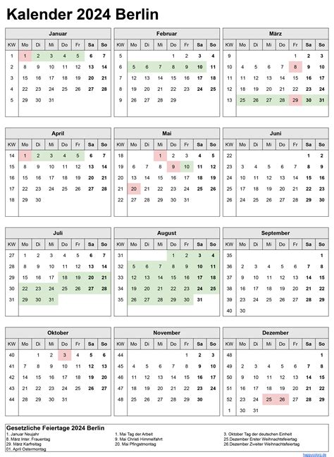 Kalender 2022 2023 Und 2024 Ferien Berlin Feiertage Pdf Xls Und