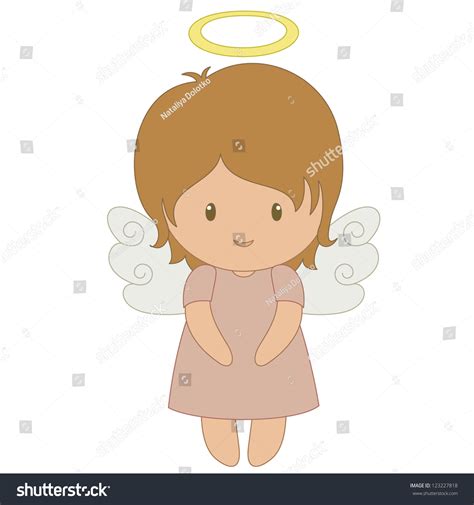 Cute Cartoon Angel Isolated On White Stock Vector
