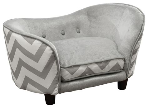 Ultra Plush Snuggle Dog Bed In Chevron Grey Contemporary Dog Beds