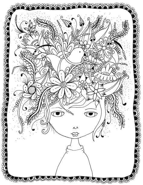 10 Crazy Hair Adult Coloring Pages Adult Coloring Pages