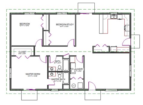 1600 sq/ft height 9' garage: #h74 Ranch House Plans 1600 SQ FT Slab 3bdrm 2 bth