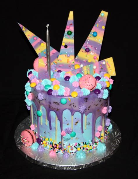 Rock Star Pastries Purple Rainbow Drip Cake