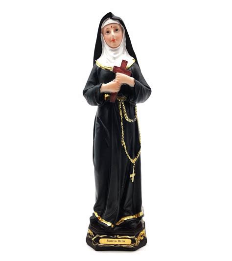 Nasceu em maio do ano de 1381, nas montanhas em roccaporena, perto de cássia, região da umbria, itália. Imagem de Santa Rita de Cássia Resina 20 cm