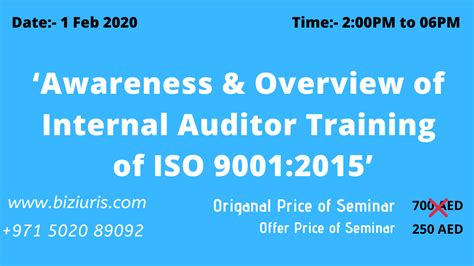 Awareness And Overview Of Internal Auditor Training Of Iso 90012015