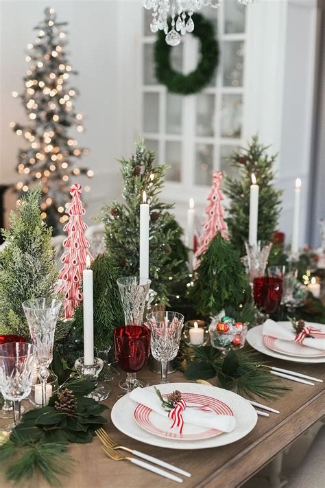 Host A Peppermint Holiday Dinner Party Christmas Table Centerpieces
