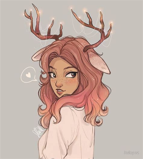 Deer Photographic Print By Itslopez Cute Drawings Drawings Character Drawing