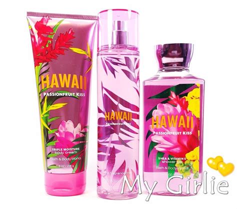 Bath And Body Works Hawaii Passionfruit Kiss Fragrance Mist Shower Gel And Cream Bathbodyworks