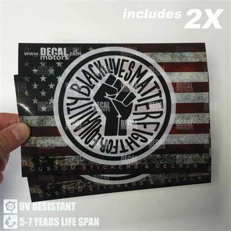 X2 Blm Black Lives Matter Printed Decal Car Truck Window Bumper Sticker