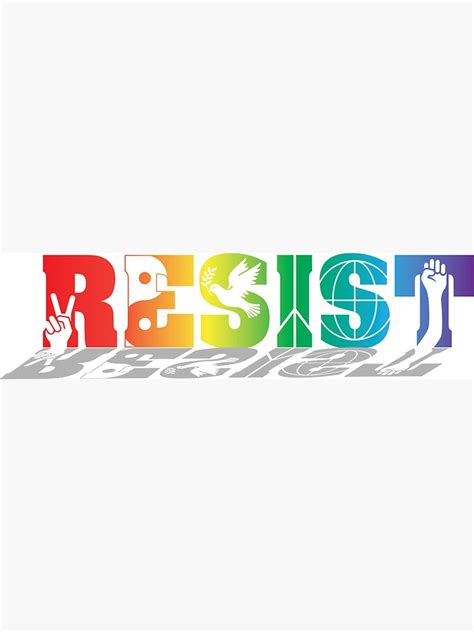 Rainbow Resist With Peace Icons Sticker For Sale By Zulusneakr