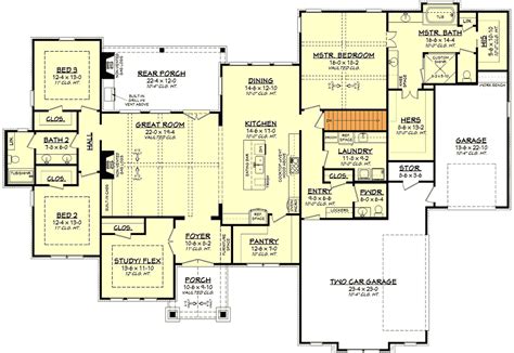 Tuscan One Story House Plan With Massive Walk In Pantry 51794hz
