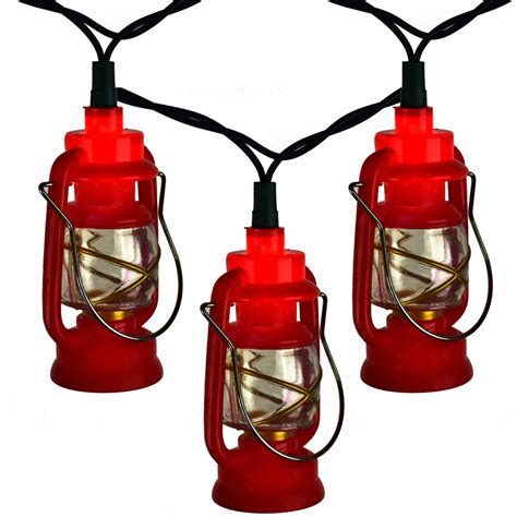 This set of banberry designs black miniature (approx 3) lantern string lights are battery operated. Red Prospector Lantern Party String Lights