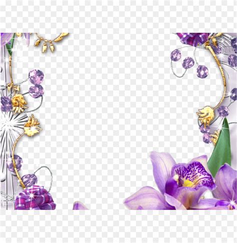 Flowers Borders Clipart Violet Flower Pink And Purple Flowers And