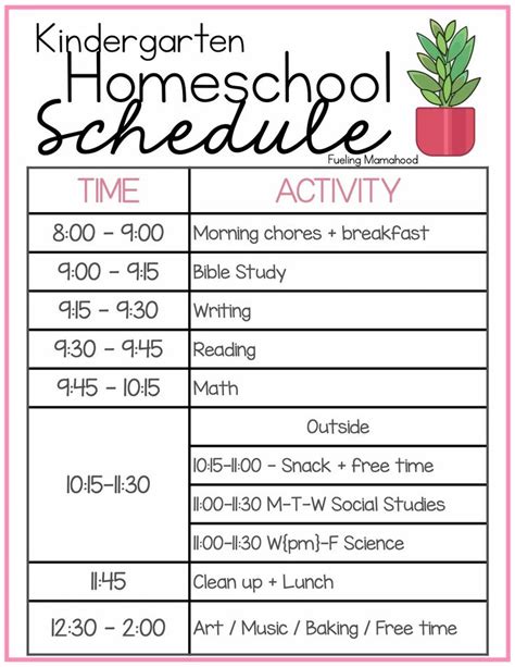 Our Homeschool Schedule Preschool Kindergarten 2nd Grade F