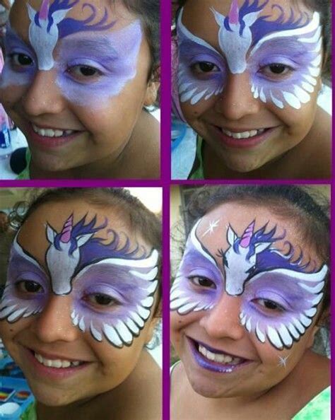 Step By Step Pegasus Face Paint Stepbystepfacepainting Face Painting
