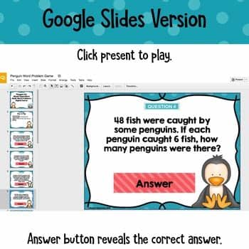 Word Problems Digital Game with Four Operations | Distance ...