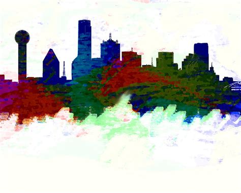 Dallas Texas Skyline Painting By Enki Art Fine Art America