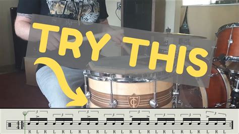 1 Minute Drum Lesson 16th Note Triplet Accents 2 Youtube