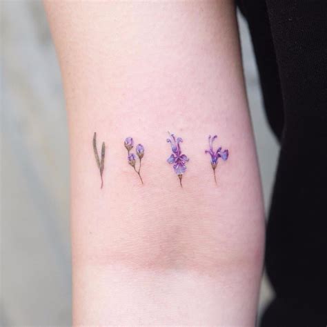Minimalist Violet Flower Tattoo Small Wiki Tattoo