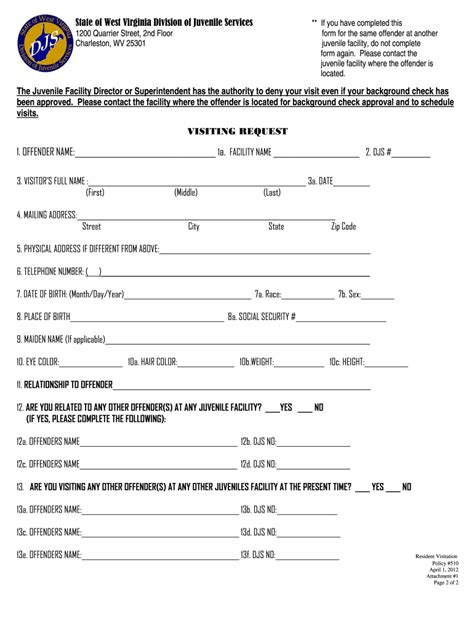 Visitor Request Template Word 2012 2024 Form Fill Out And Sign