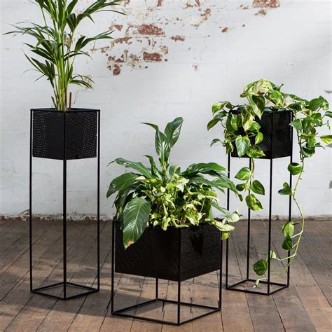 Redfox & Wilcox Perforated Planter Box Tall Black | Planter boxes