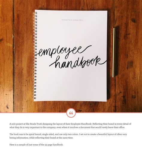 Employee Handbook Layout Design She Reads Truth On Behance