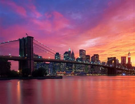 Gorgeous Brooklyn Bridge Sunset City Brooklyn Bridge New York